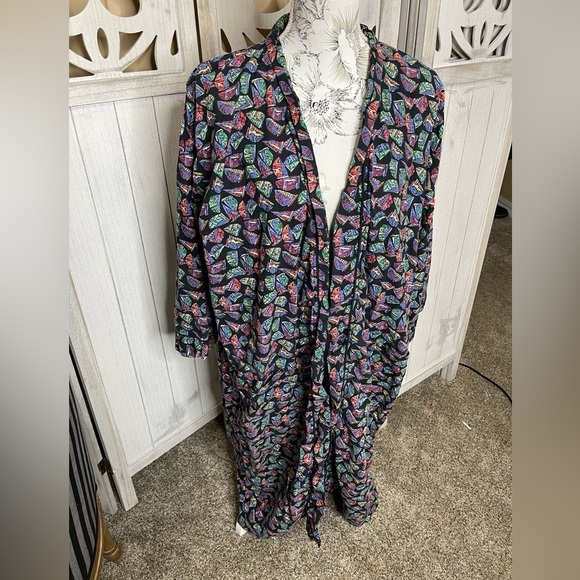 Vintage Cotton Nautical Sailboat Robe Sailing 80’s One Size Multicolor - Picture 2 of 4